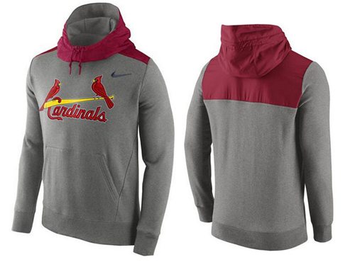 Men's St.Louis Cardinals Nike Gray Cooperstown Collection Hybrid Pullover Hoodie
